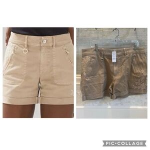 NWT new 14 whbm White House black market pret a play shorts tan toasted hazelnut